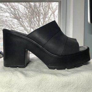 ROC Black Minx Platform Clog Sandal